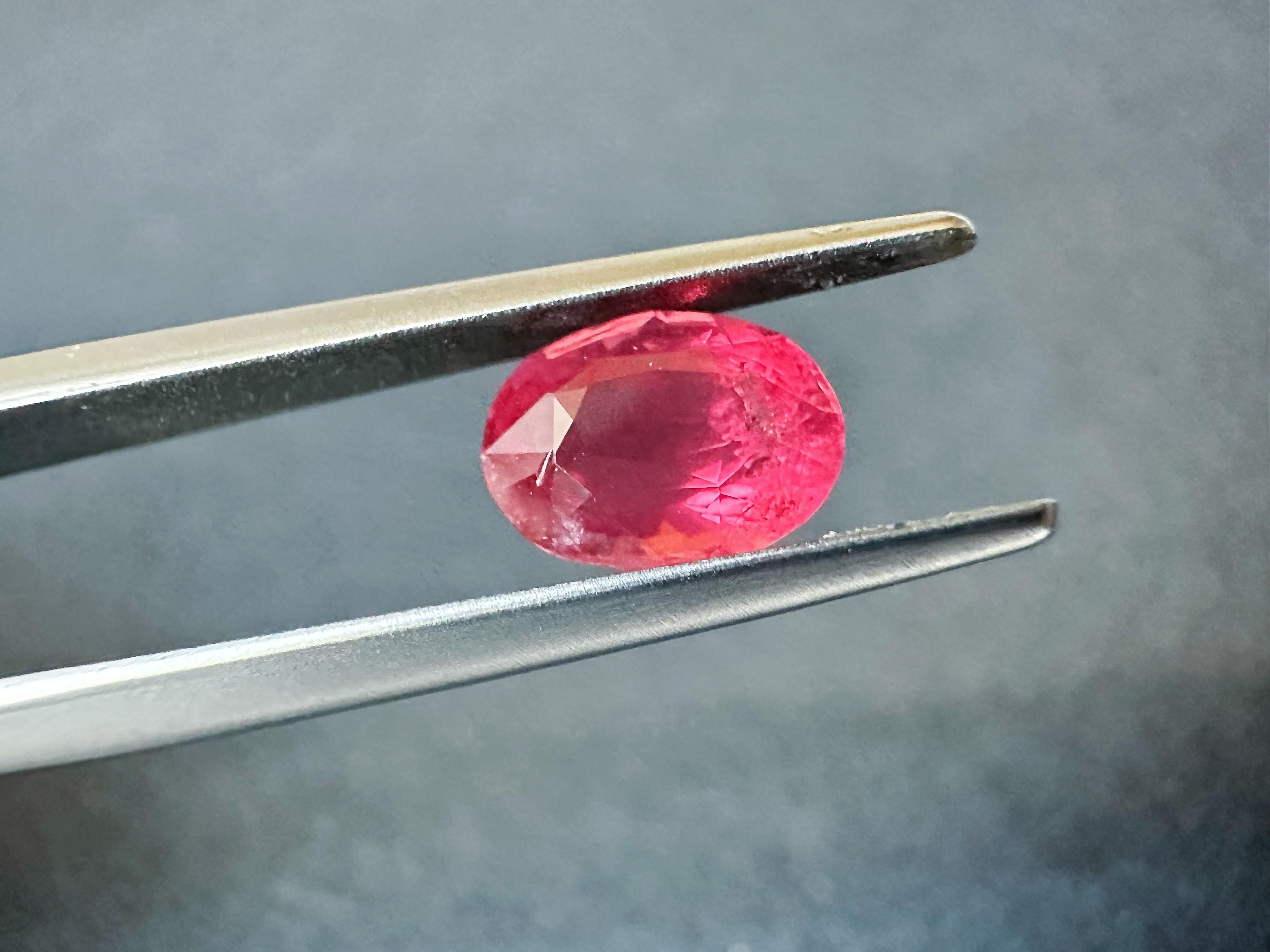 Women's or Men's Certified Natural Orangy Red Mahenge Spinel Loose Stone, Great Neon Color Spinel For Sale