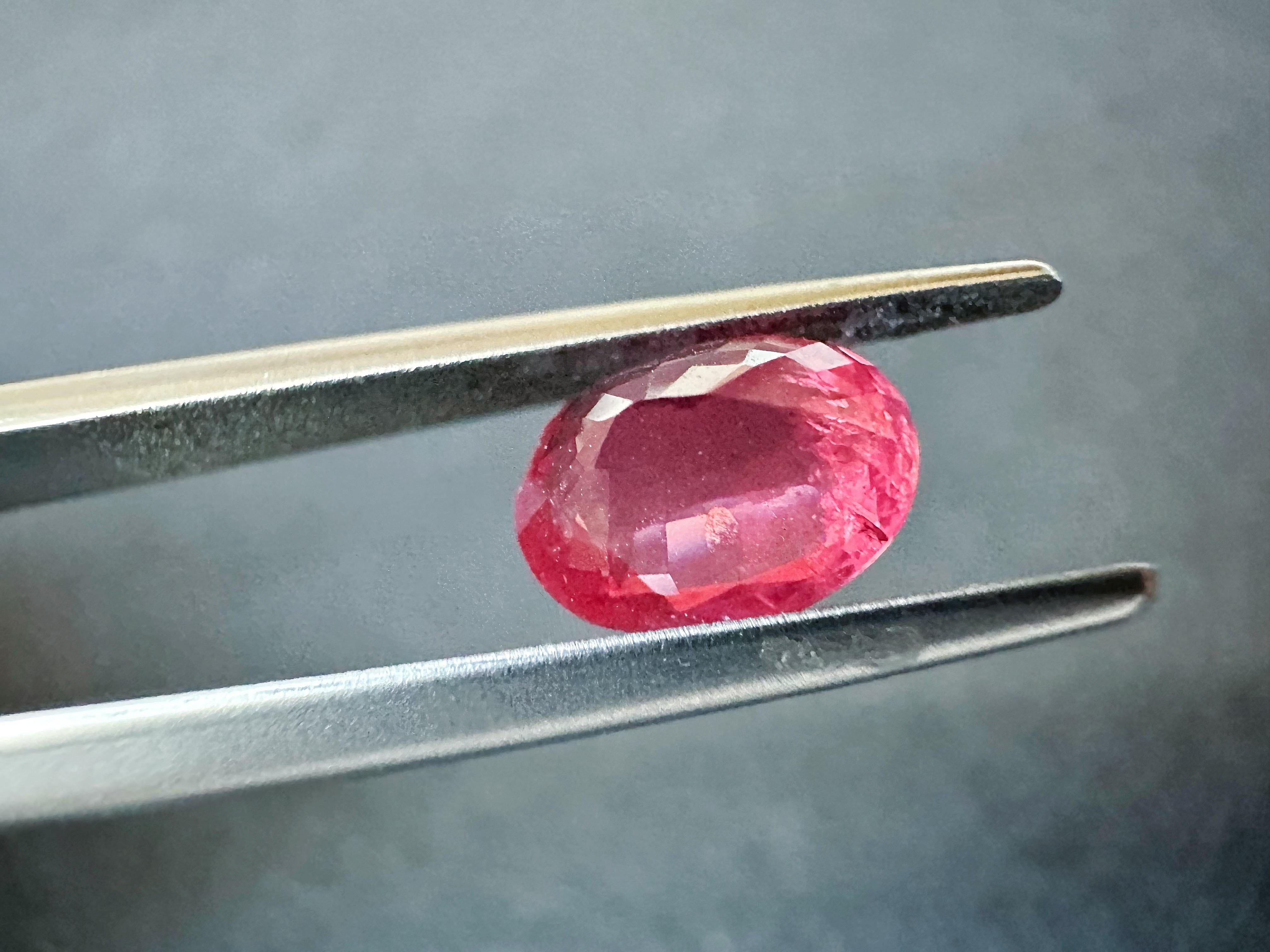 Certified Natural Orangy Red Mahenge Spinel Loose Stone, Great Neon Color Spinel For Sale 2