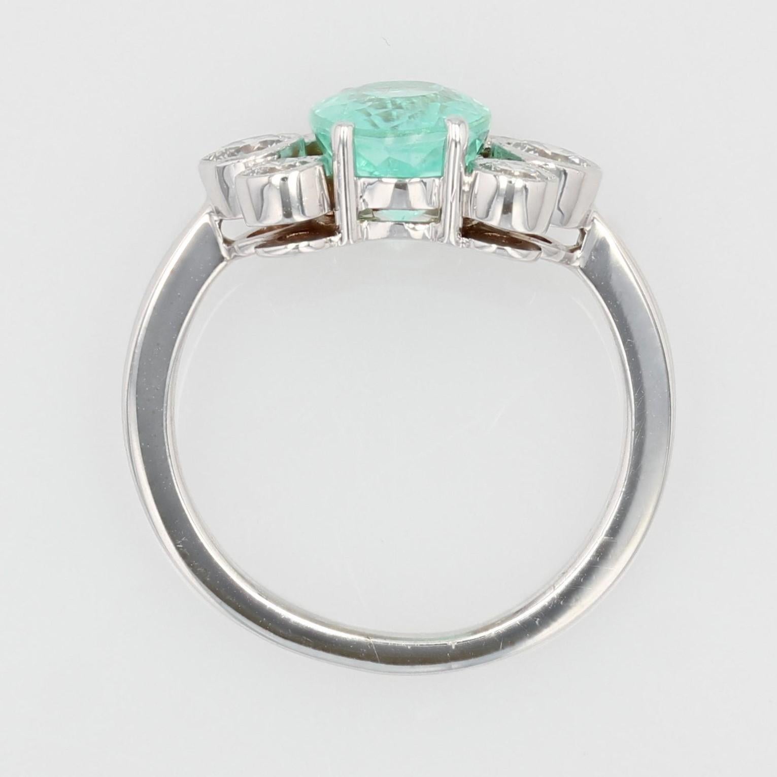 Zertifizierter Ring aus 18 Karat Weigold mit natrlichem Paraiba-Turmalin und Diamanten im Angebot 13