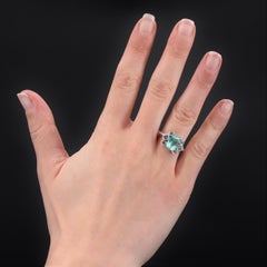 Certified Natural Paraiba Tourmaline Diamonds 18 Karat White Gold Ring