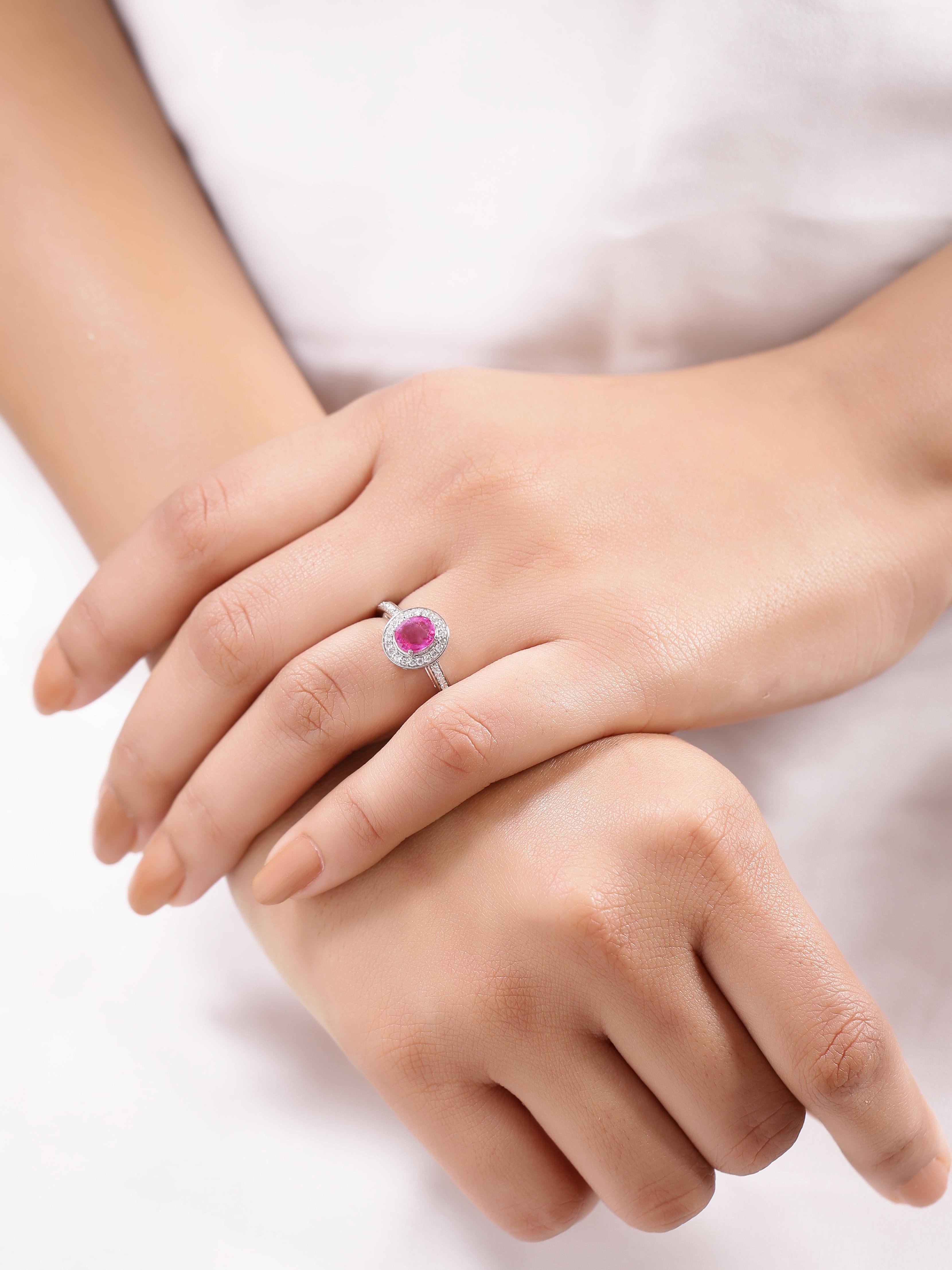 pink ruby and diamond ring