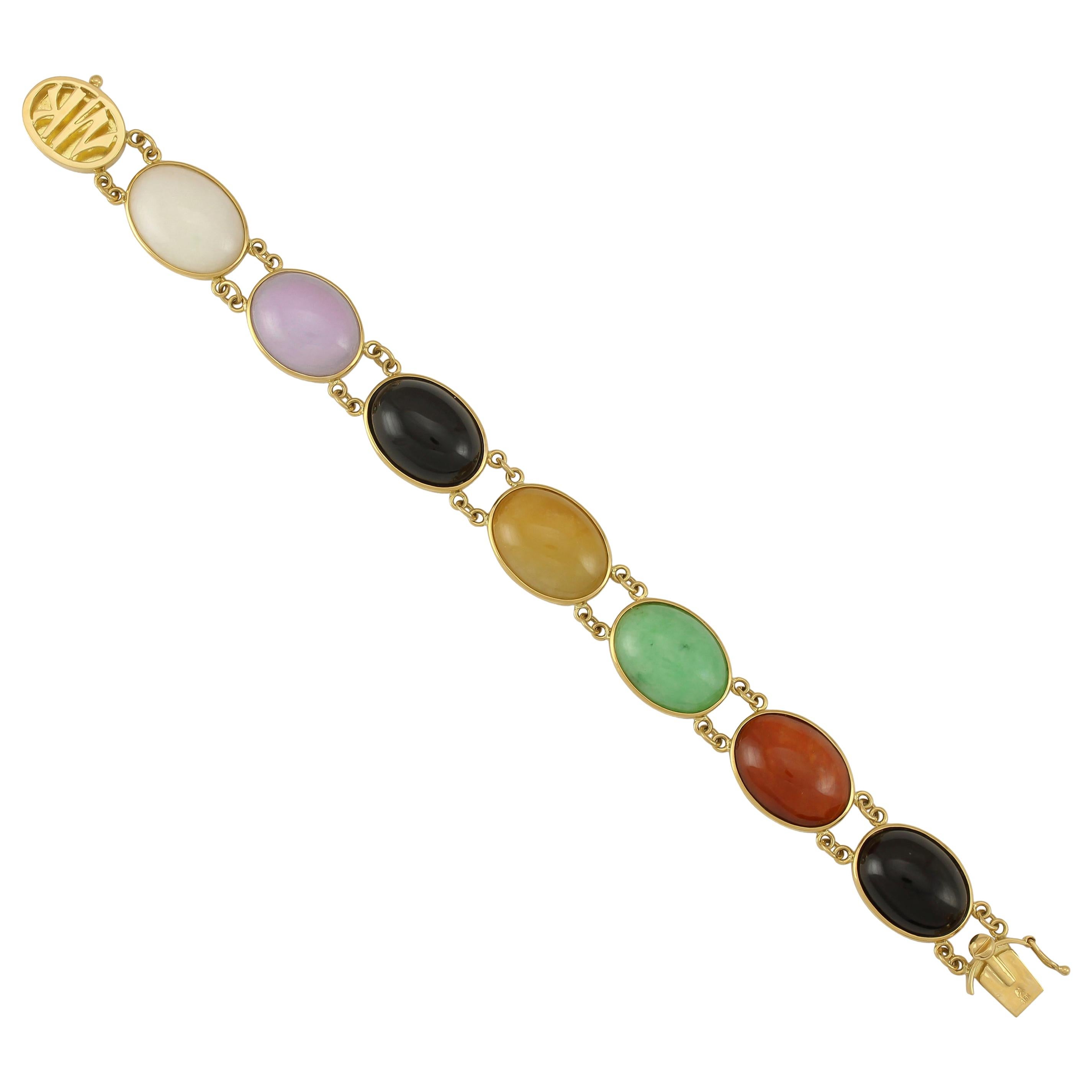 Jade Bead Bracelet 8mm Multicolor Pumpkin Beads 100 Natural Myanmar Jade  Authentic Translucent Colorful Burmese Jade Beads