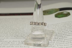 Certified natural real uncut diamond oxidized sterling silver ring eternity band