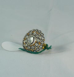 Certified natural real 4.77carats uncut diamonds 18K gold silver ring