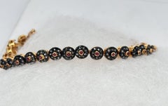 Zertifiziertes Silberarmband mit natürlichen Diamanten im Rosenschliff Rubin Gelbgold vergoldet Silber