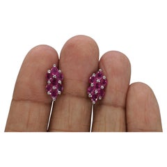 Certified Natural Ruby Sterling silver Studs white gold-plated Earring Studs