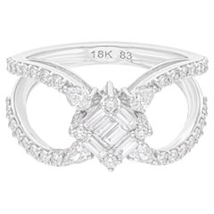 Certified Natural SI Clarity HI Color Diamond Wedding Ring 18 Karat White Gold