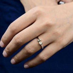 Certified Natural SI/H Diamond Two Stone Toi et Moi Ring 14 Karat Yellow Gold