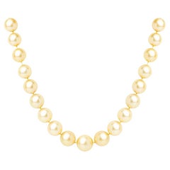 Collier de perles naturelles certifiées en or des mers du Sud
