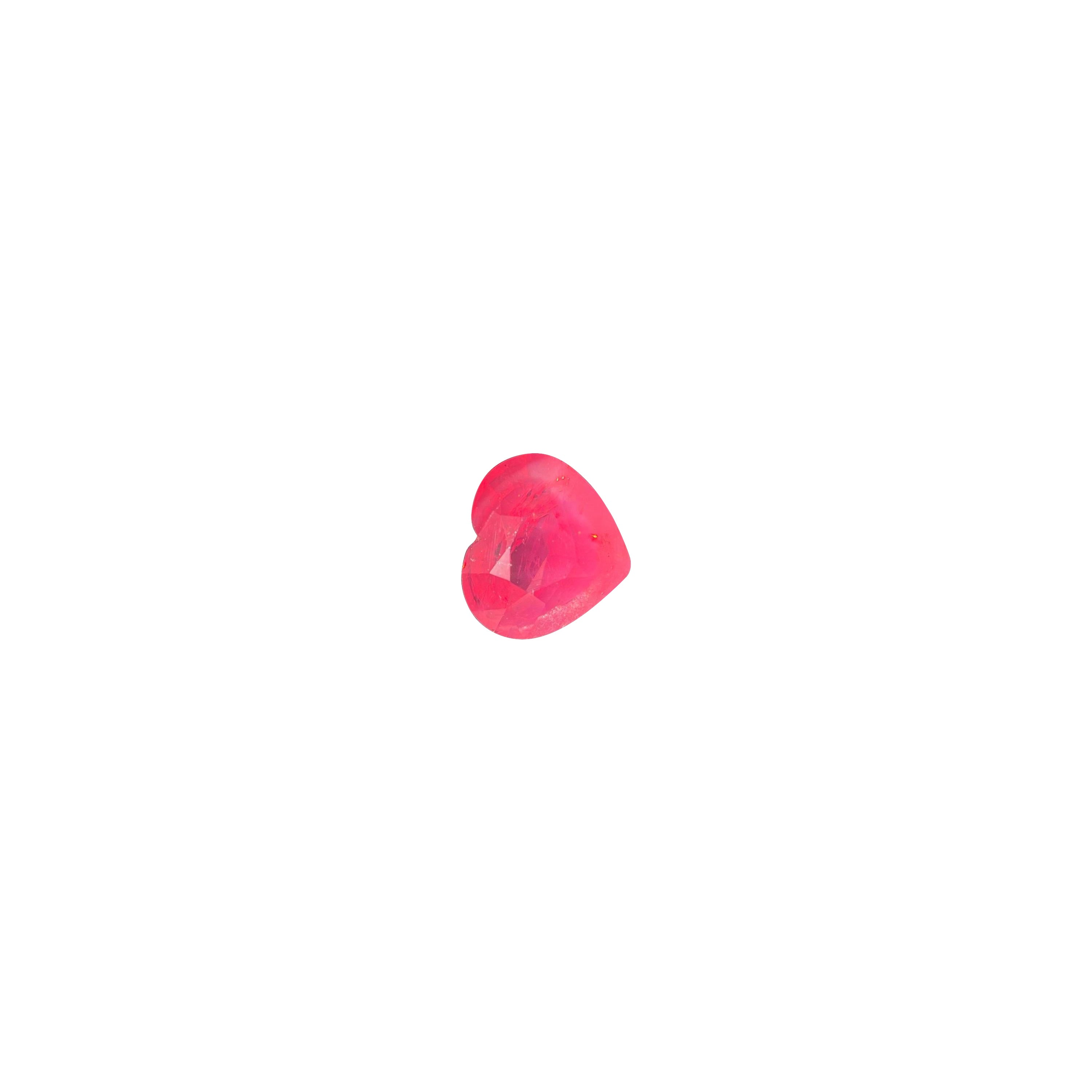 Gemme naturali certificate della Tanzania di colore rosa neon Mahenge Spinel a forma di cuore, sciolte.