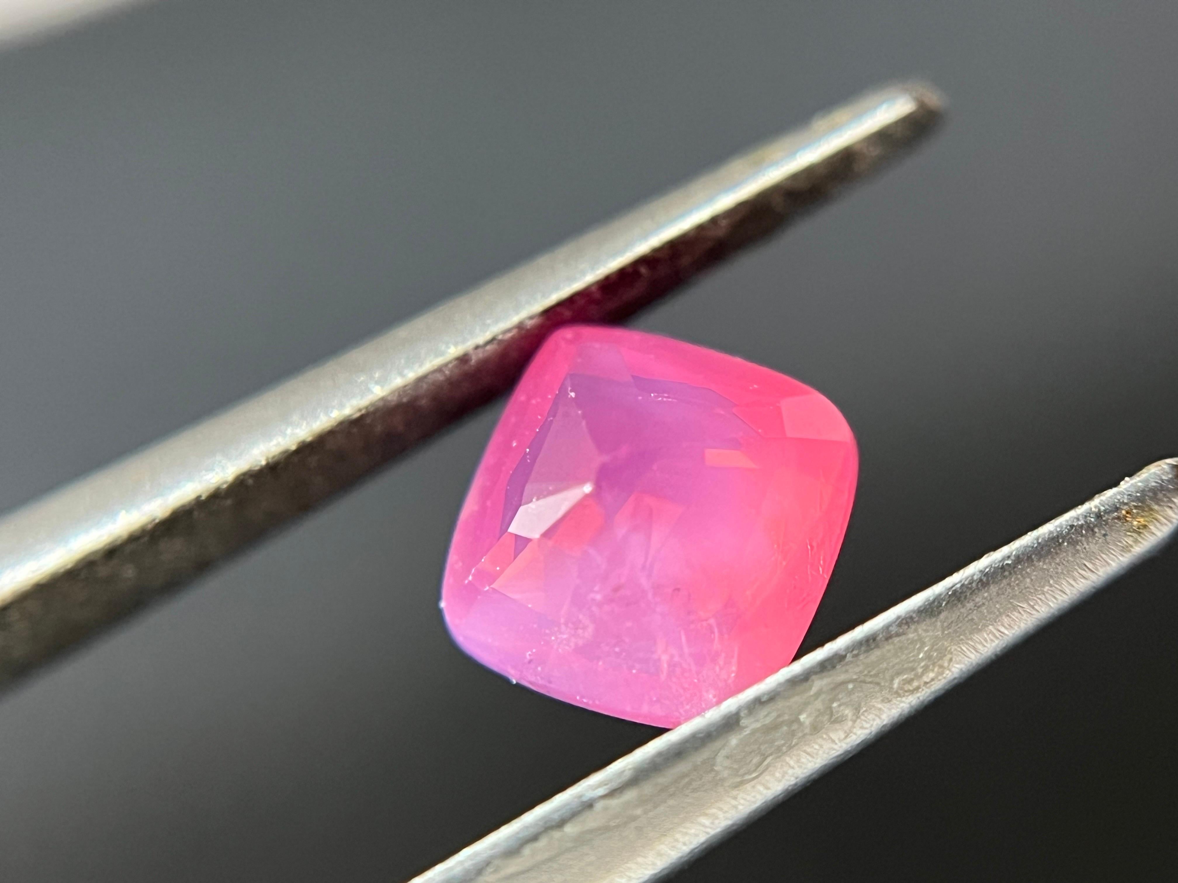 Certified Natural Tanzania Velvety Orange Pink Cushion Cut Mahenge Spinel For Sale 5