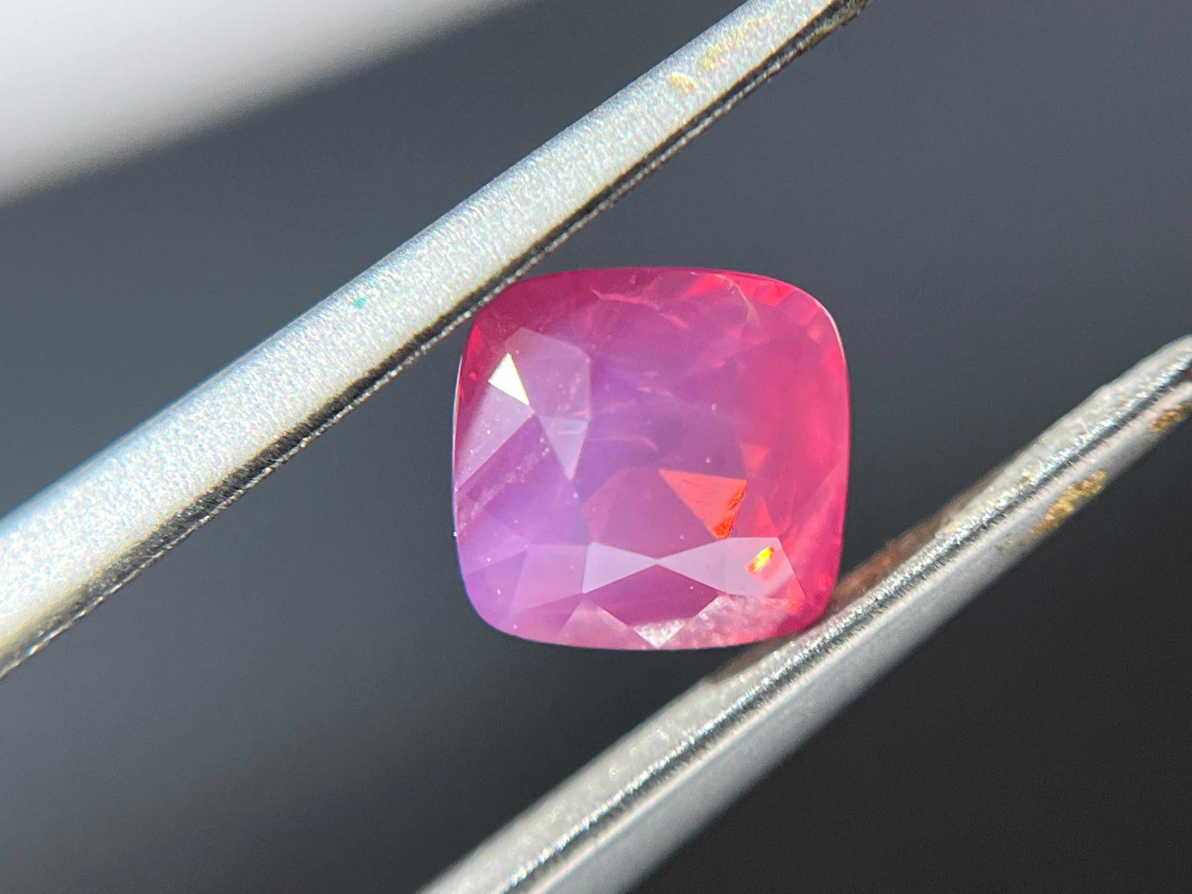 Renaissance Certified Natural Tanzania Velvety Orange Pink Cushion Cut Mahenge Spinel For Sale