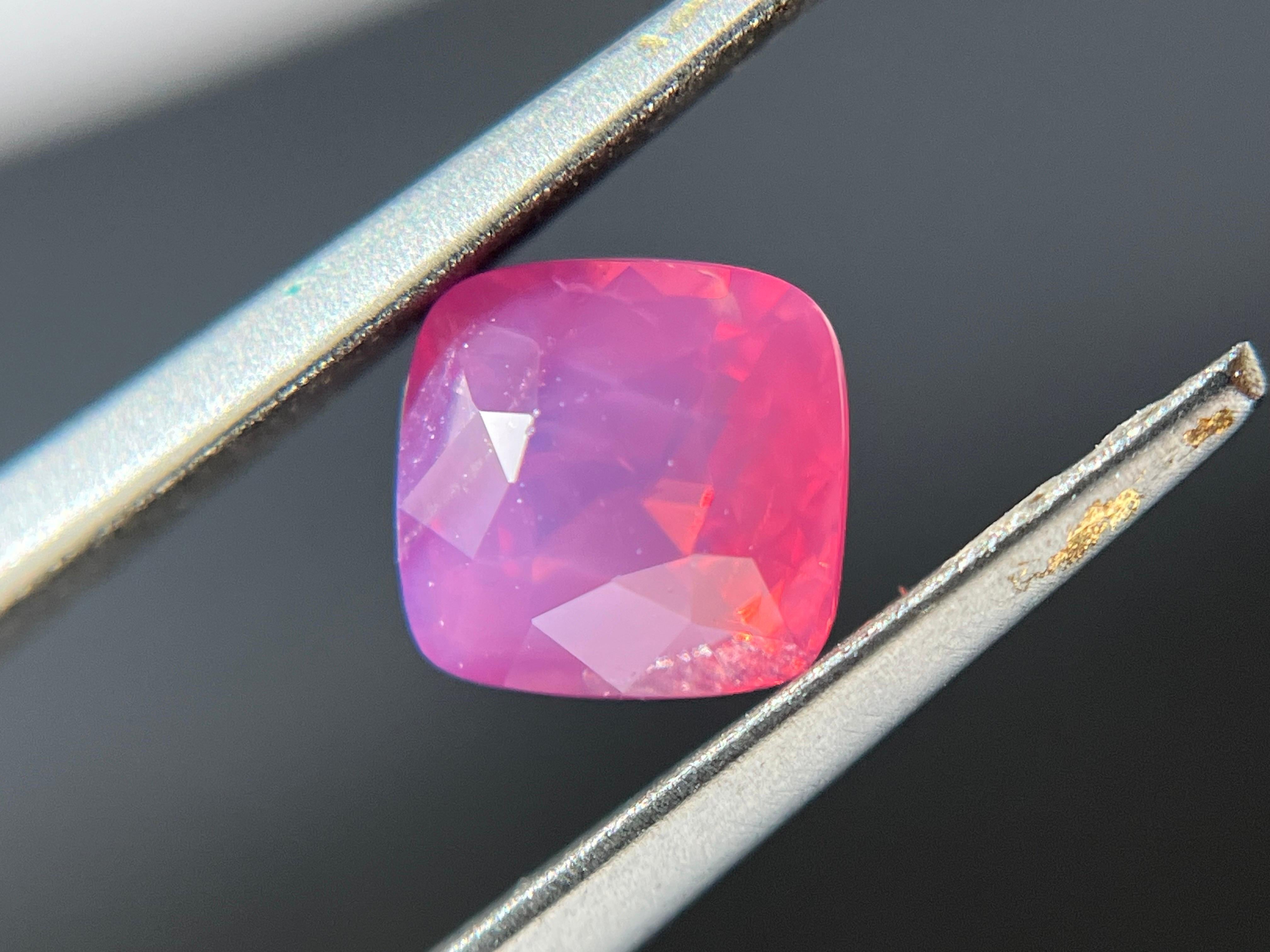 Women's or Men's Certified Natural Tanzania Velvety Orange Pink Cushion Cut Mahenge Spinel For Sale
