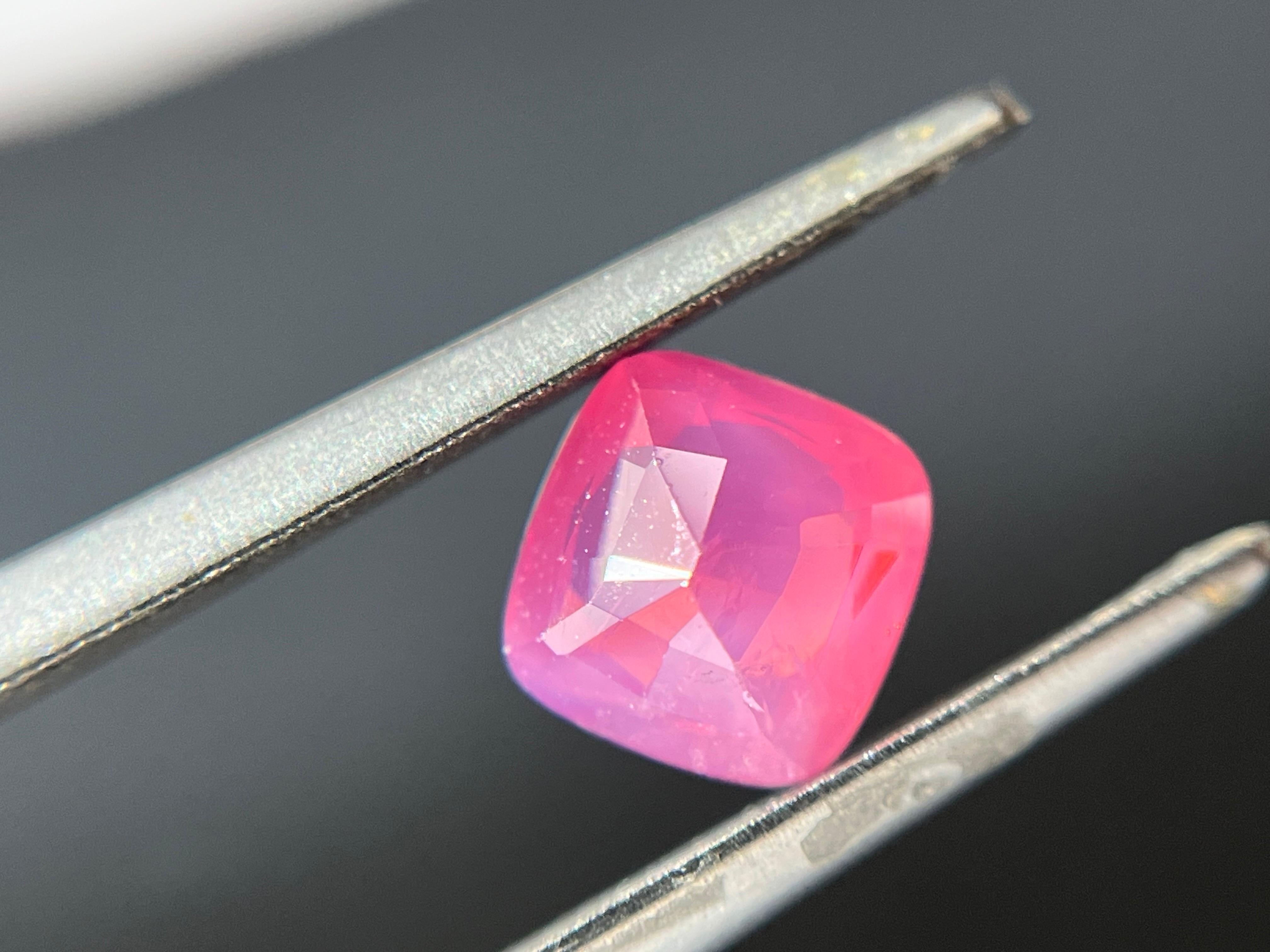 Certified Natural Tanzania Velvety Orange Pink Cushion Cut Mahenge Spinel For Sale 1