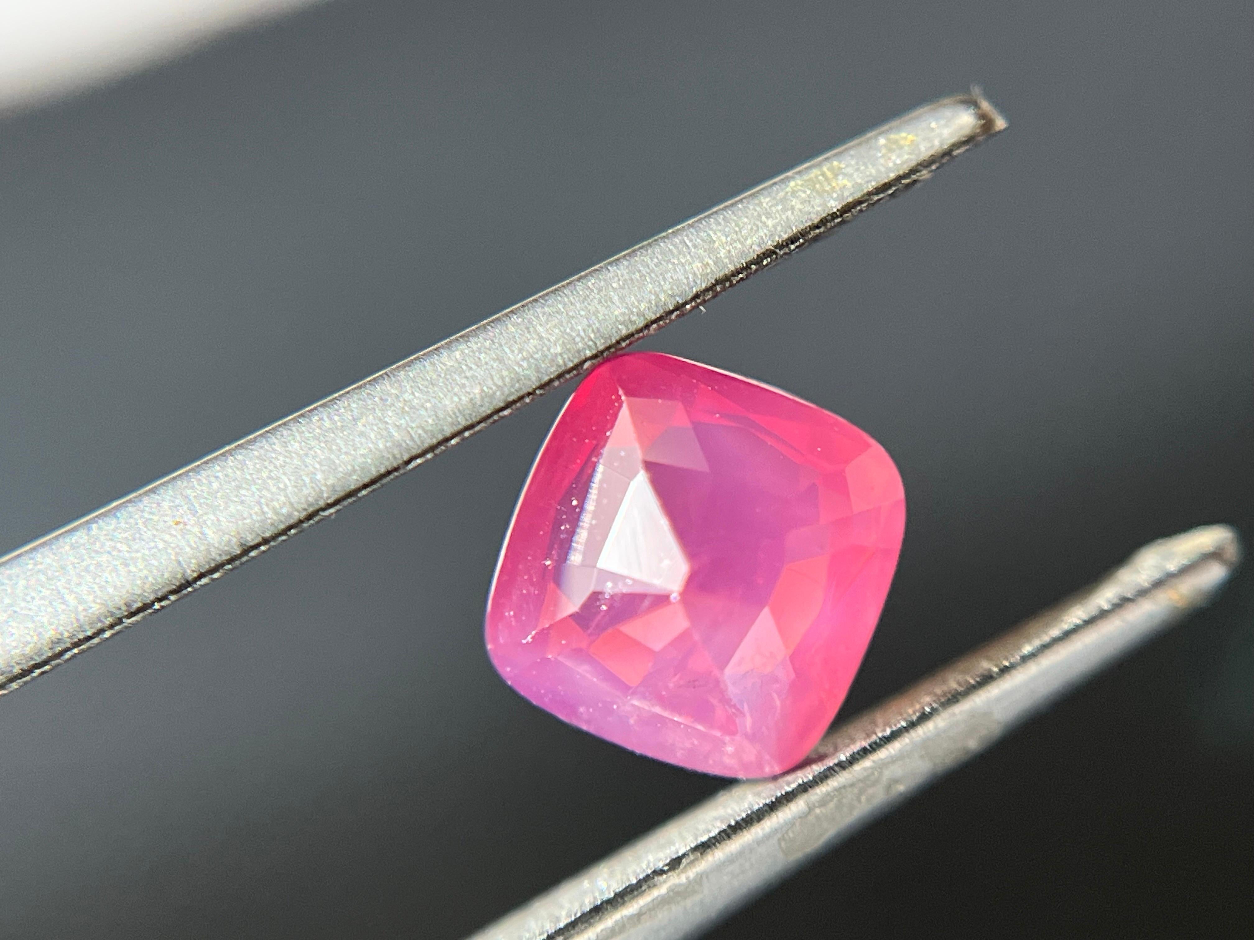 Certified Natural Tanzania Velvety Orange Pink Cushion Cut Mahenge Spinel For Sale 2