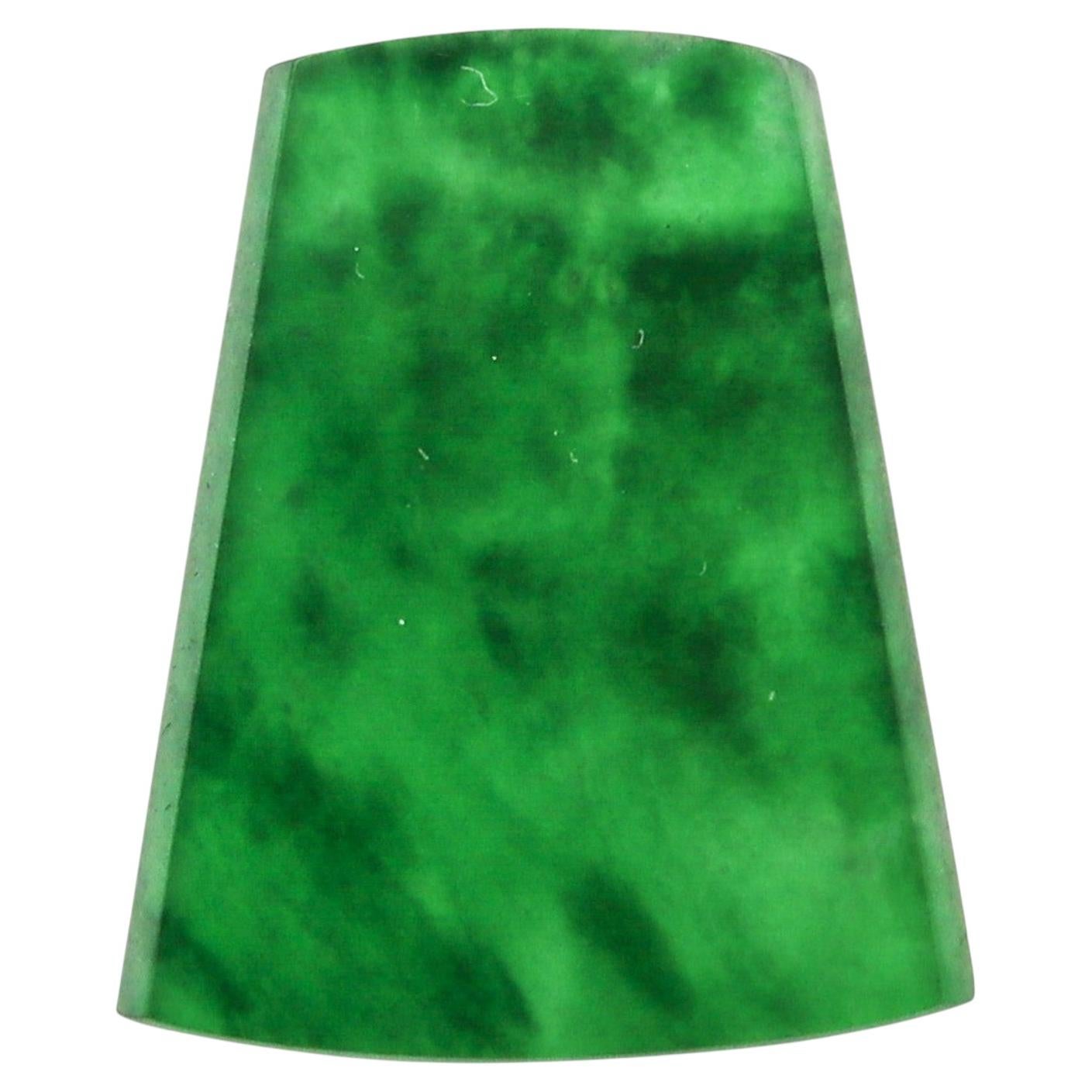 CERTIFIED Natural Translucent Green Jade Trapezoid Cut 5.96 Cts Cert-420409900 For Sale