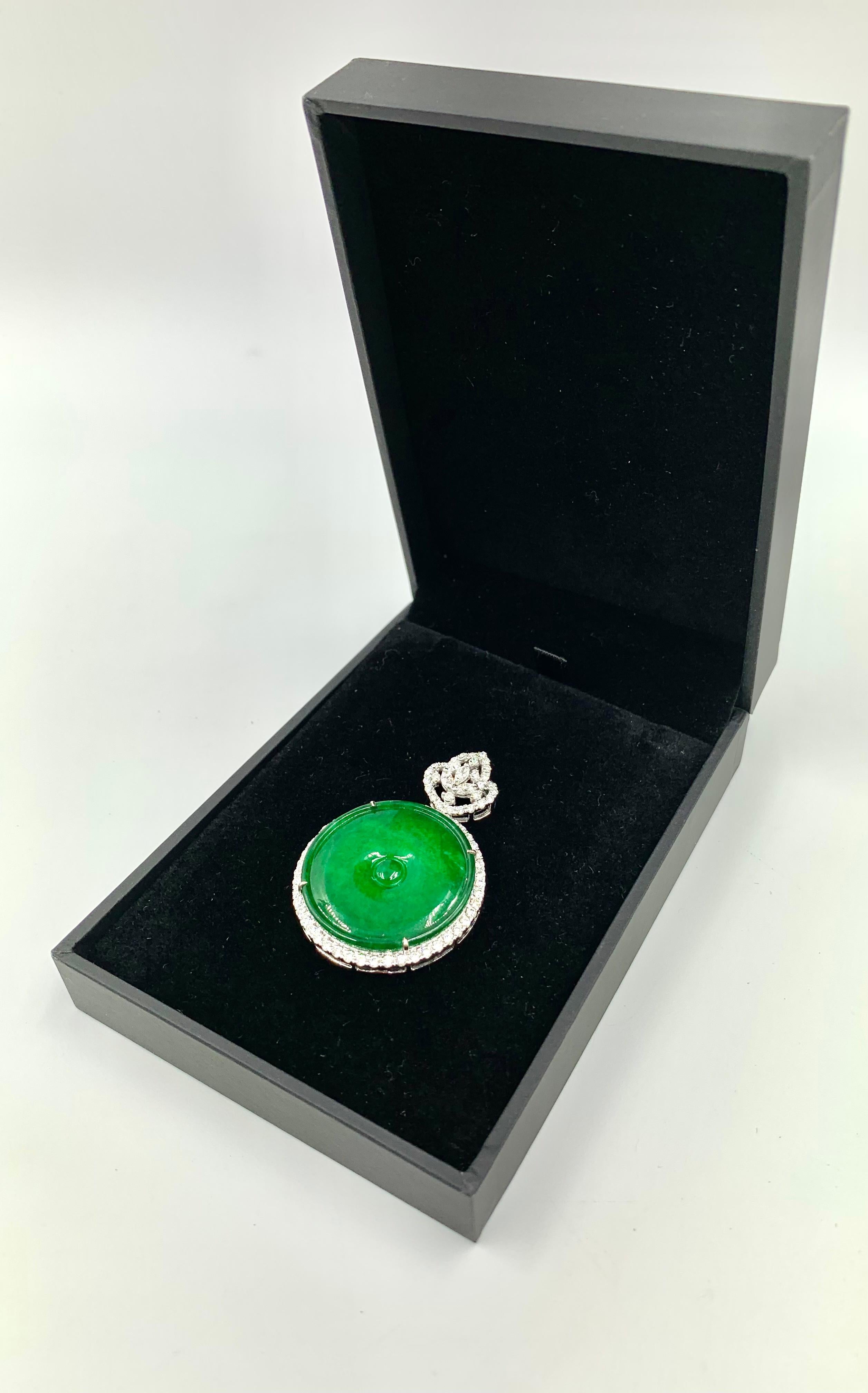 jade with diamond pendant