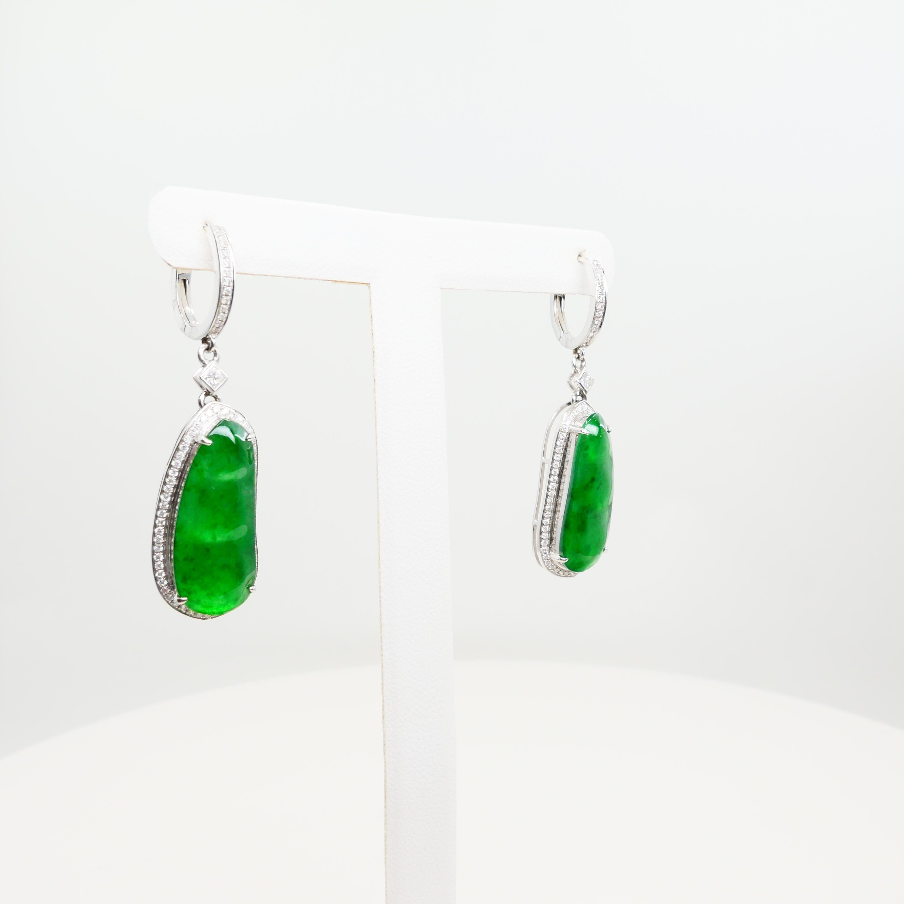 apple green jade earrings