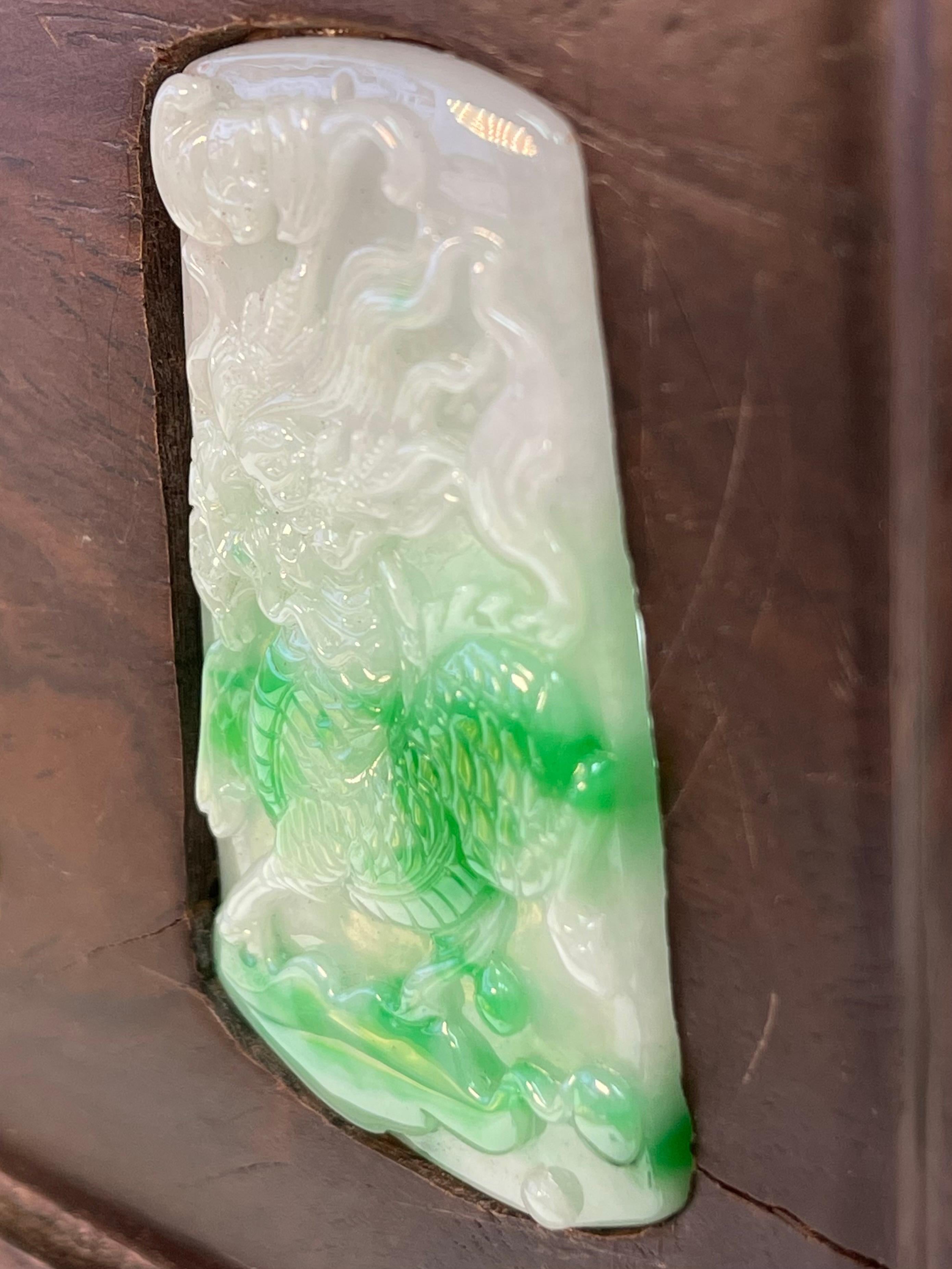 Certified Natural Type A Jade Decoration & Pendants, Lucky and Longevity For Sale 10