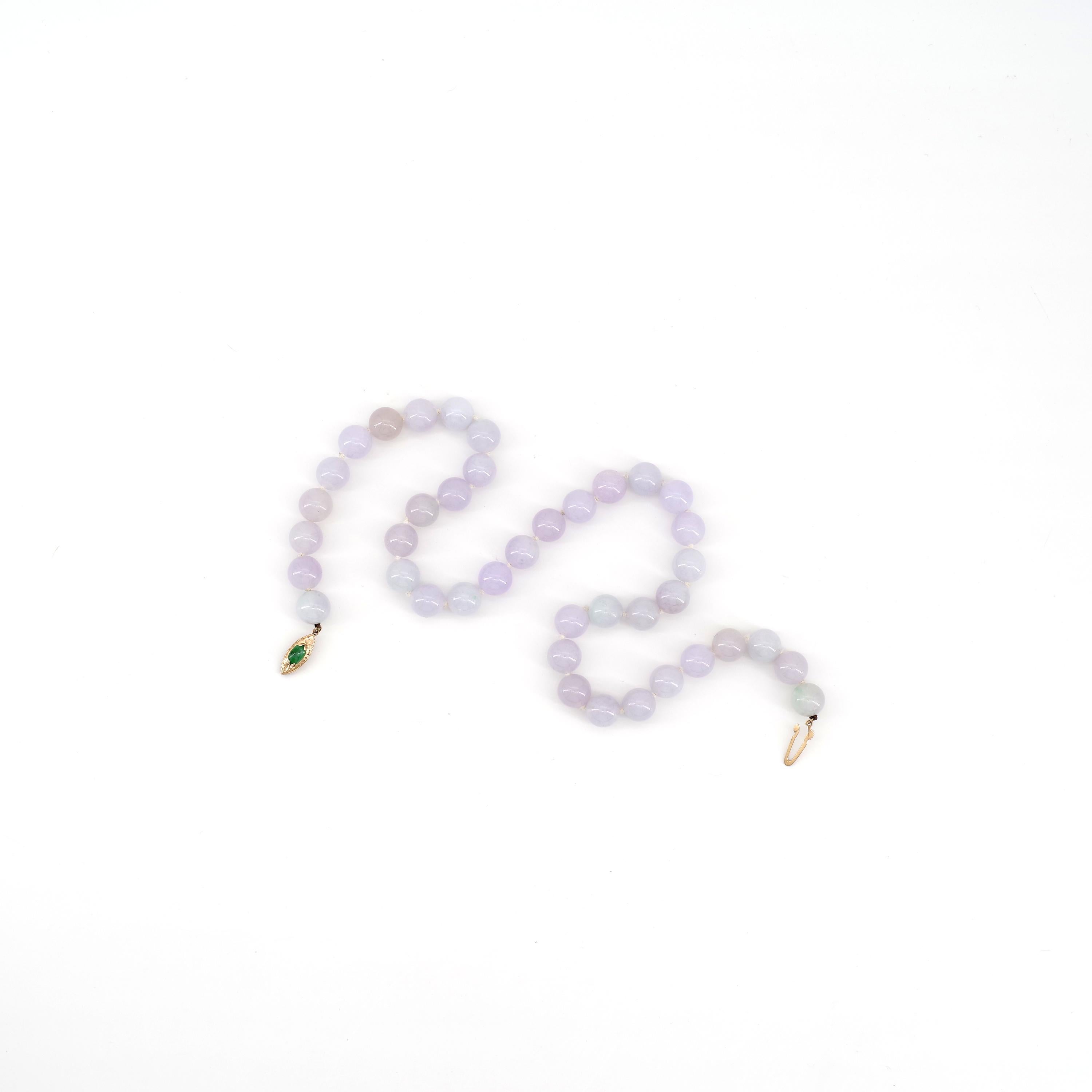 Lavender Jade Necklace from Midcentury Certified Untreated 1