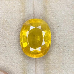 Certified Natural Yellow Sapphire 9.14 Carat Oval Cut Loose Gemstone for Ring