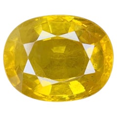 Certified Natural Yellow Sapphire 9.14 Carat Oval Cut Loose Gemstone for Ring