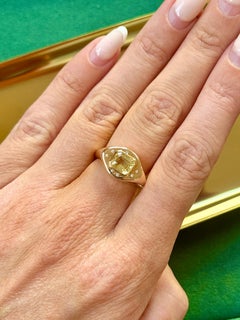 Certified Natural Yellow Sapphire Signet Ring