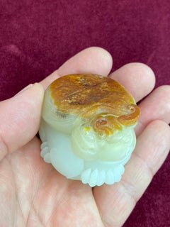 Certified Nephrite Jade Mythical Creature, Hetian River Pebble Material