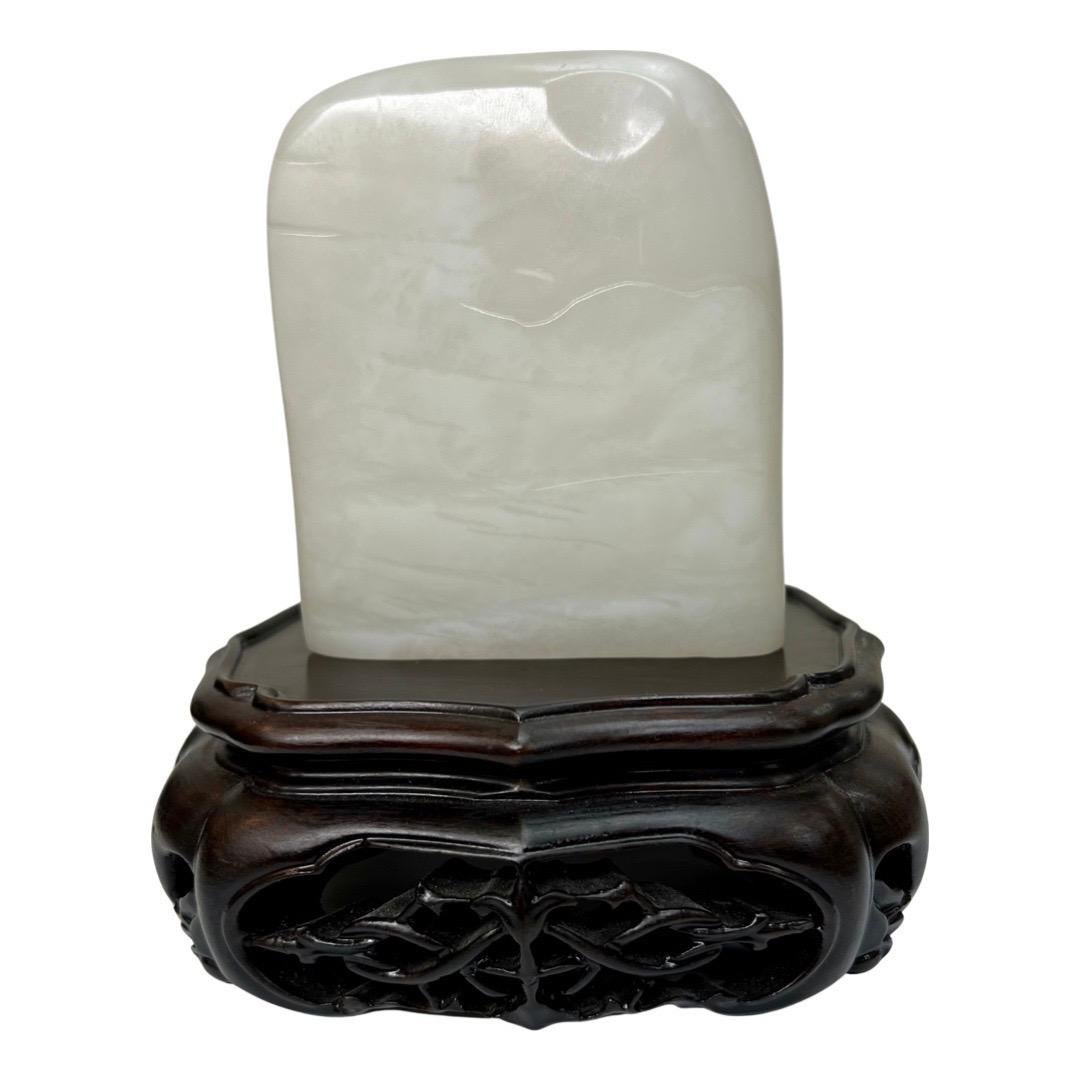 Certified Nephrite White Jade Carving, Hetian Jade, Scenic Stature For Sale 4