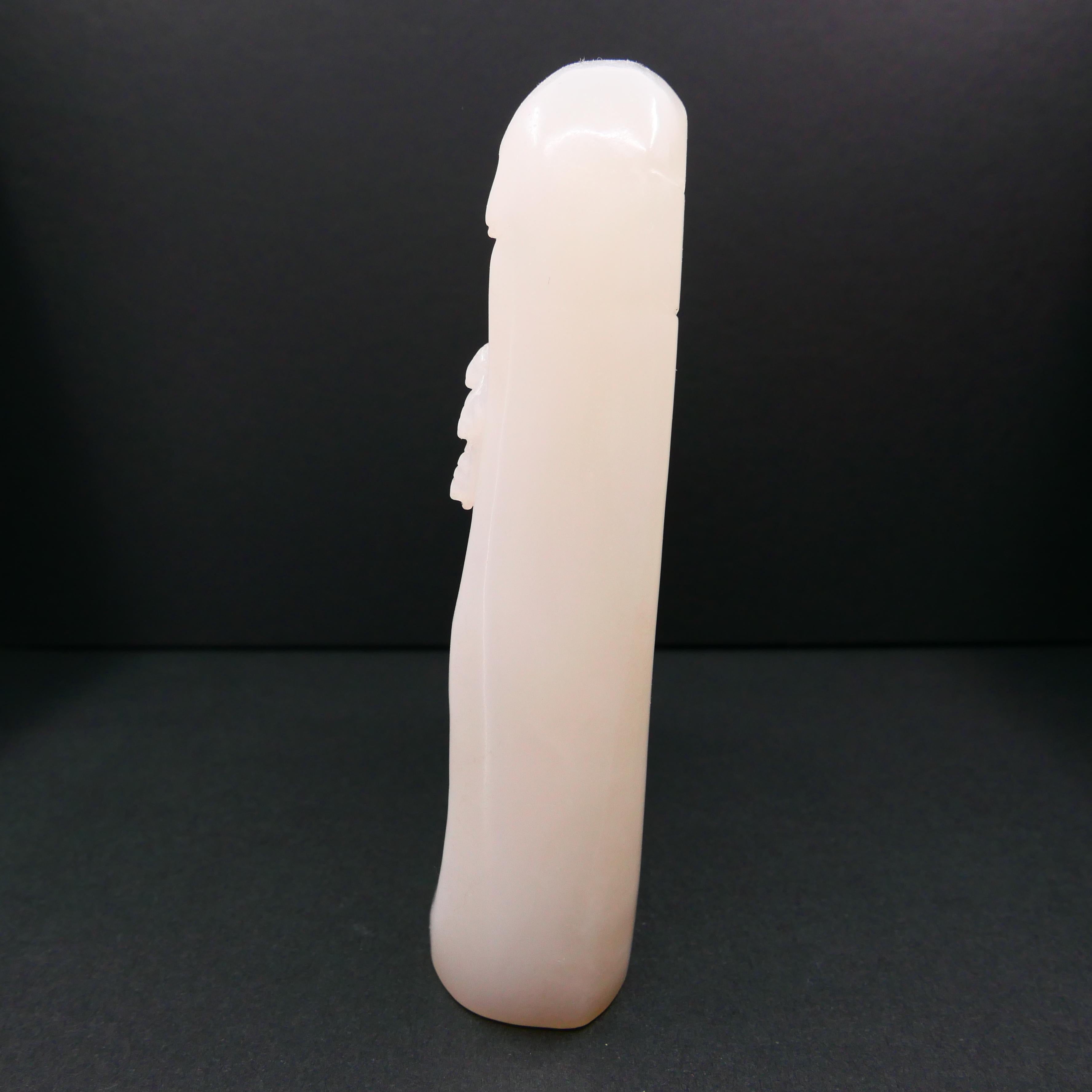 Contemporary Certified Nephrite White Jade Carving, Hetian Jade, Scenic Stature For Sale