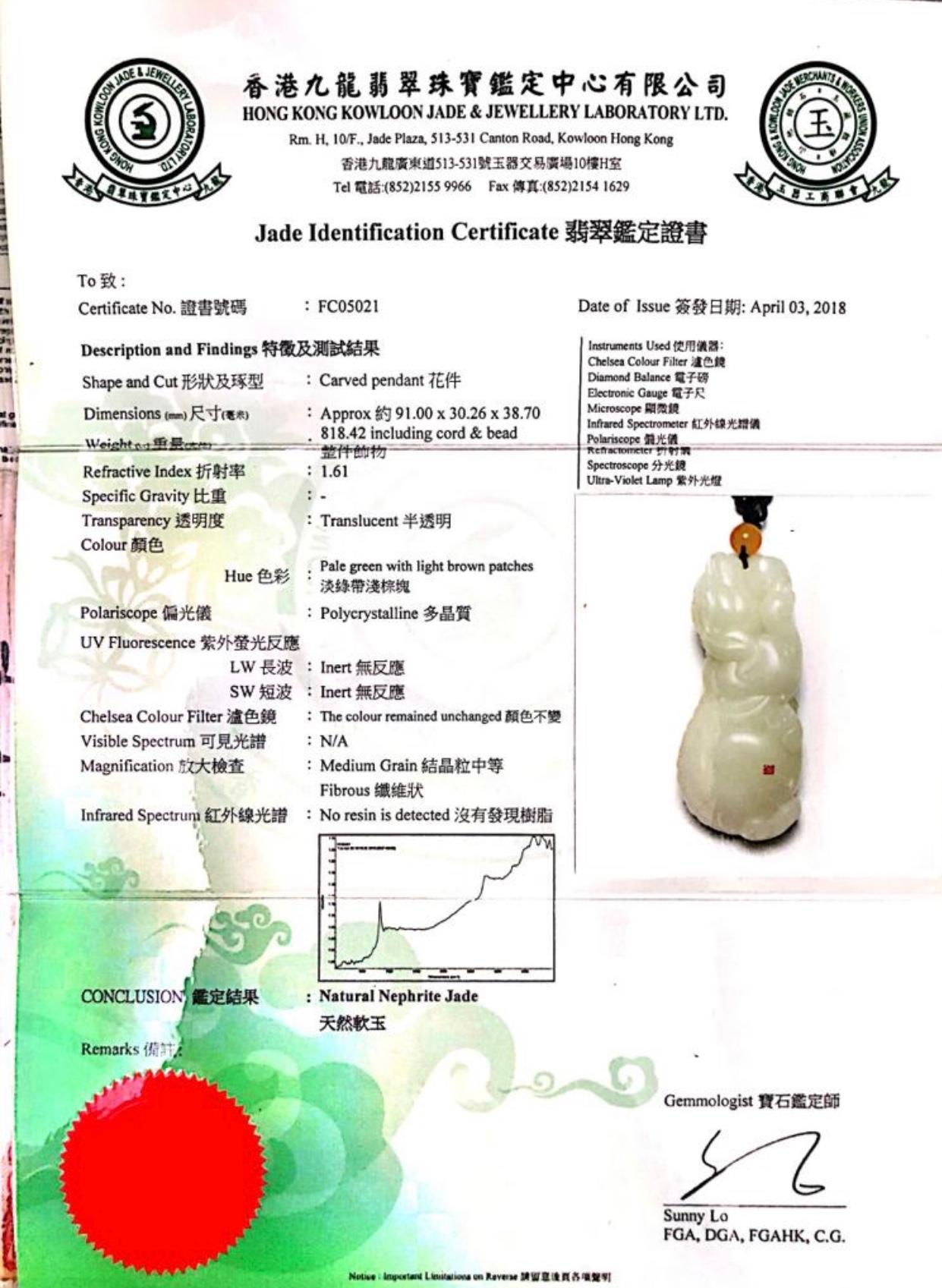 Certified Nephrite White Jade Mythical Creature, Heatian River Pebble Material For Sale 10