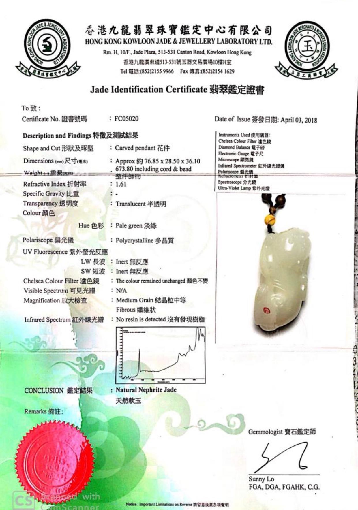 Certified Nephrite White Jade Mythical Creature, Hetian River Pebble Material For Sale 11