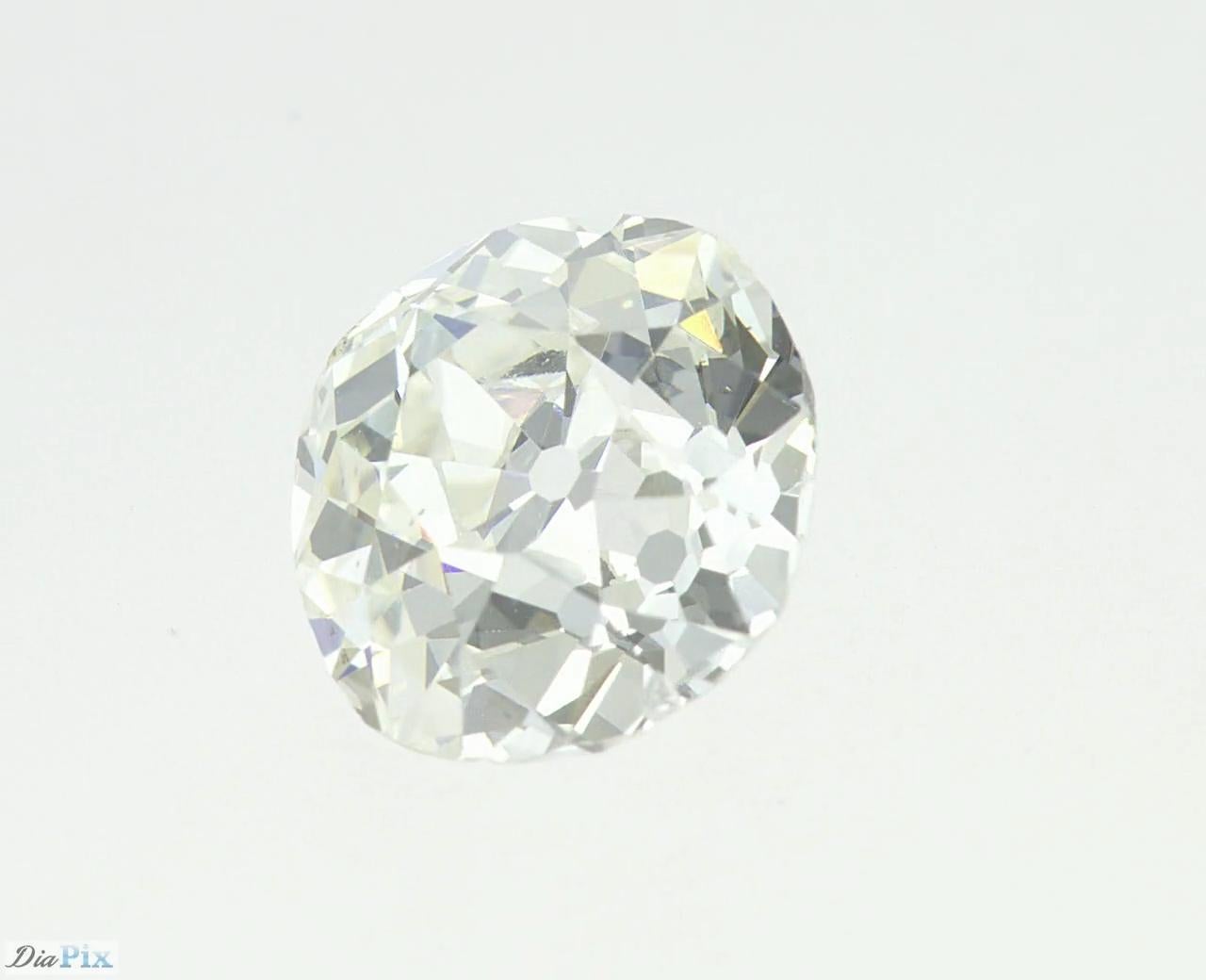Women's or Men's Certified Old Mine Cut Diamond, 1.49 Carat G SI1