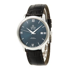 Certified Omega De Ville 424.13.4.20.03.001 with Band, SS Bezel and Blue Dial