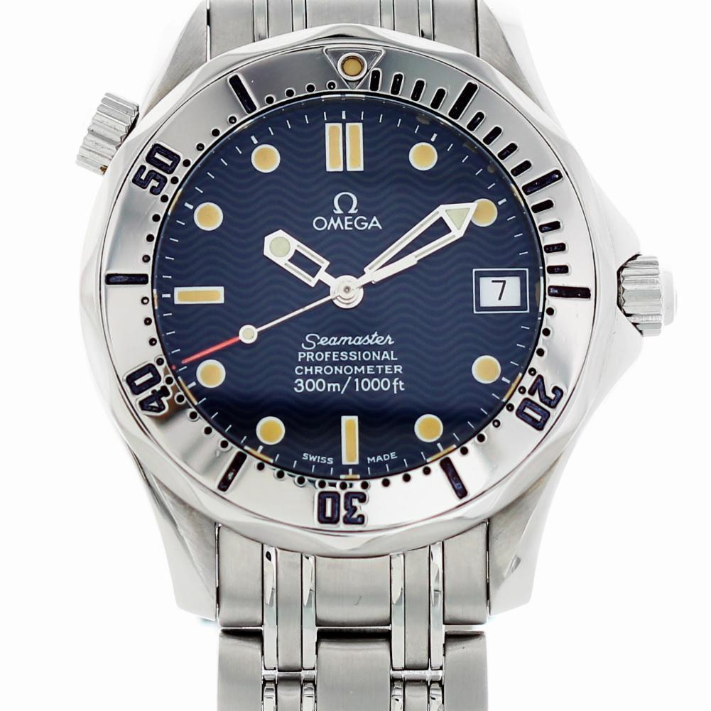 Certified Omega Seamaster 2531.80.00 with Band and Blue Dial