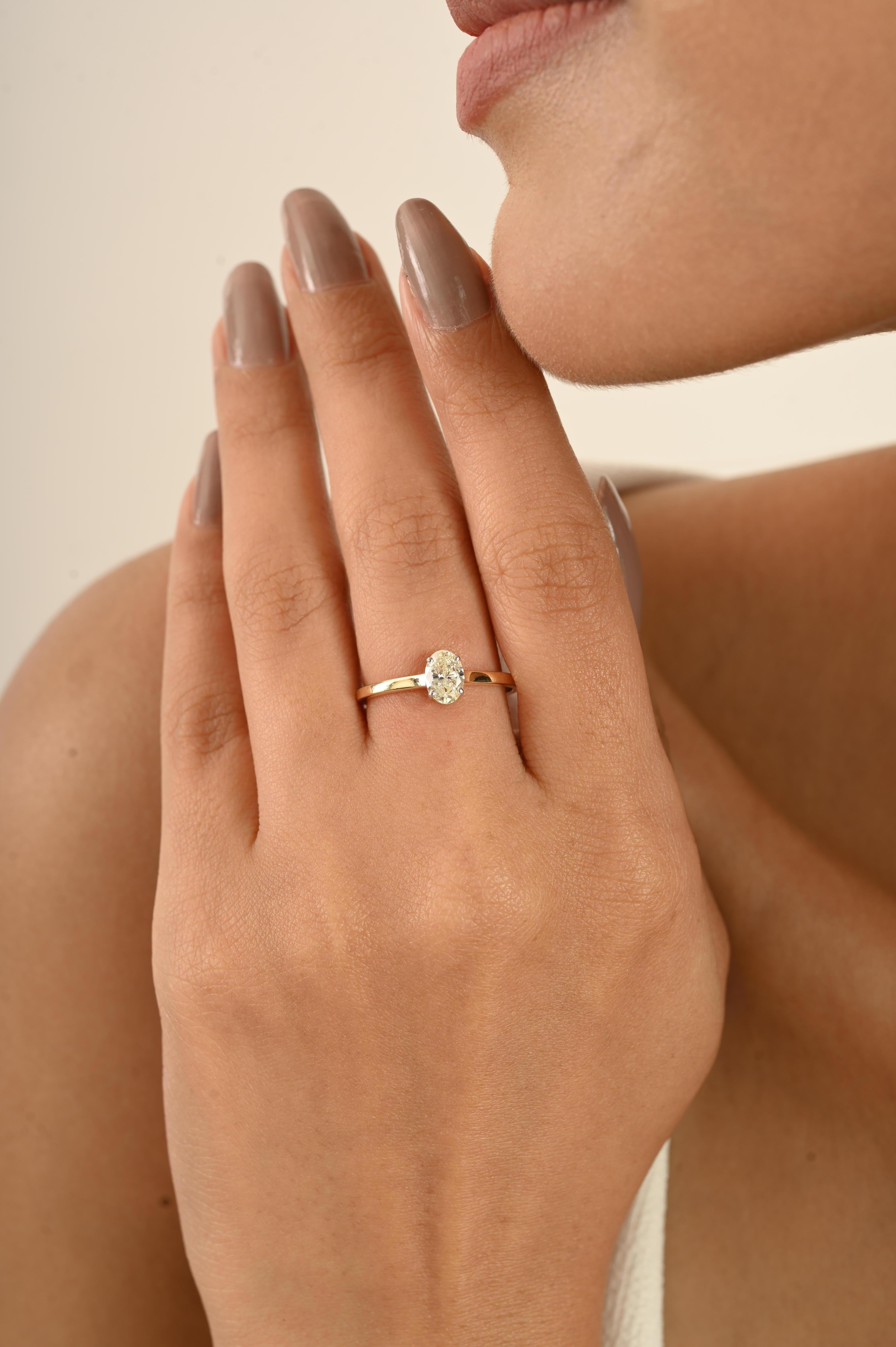 in vendita:  Anello di fidanzamento solitario con diamante taglio ovale certificato per lei in oro giallo 18 carati 2