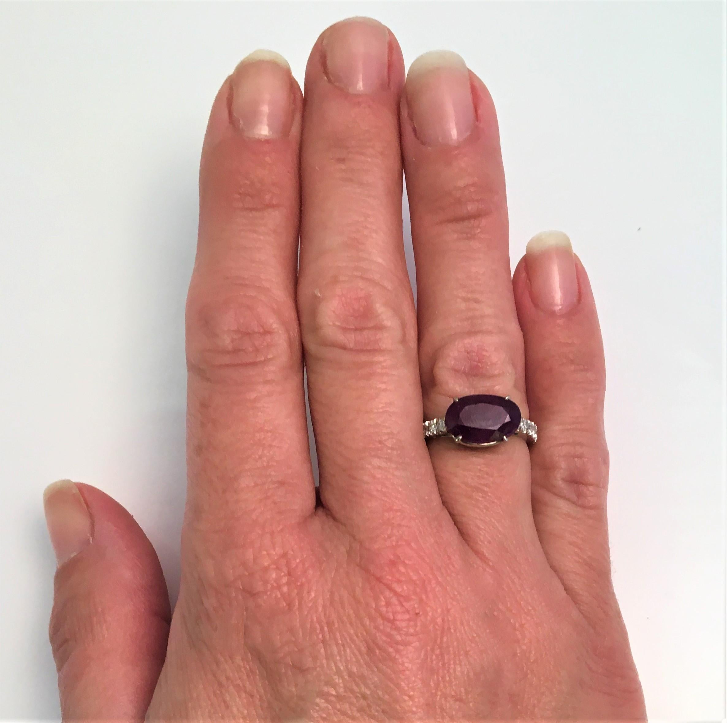 Women's or Men's Certified Oval Ruby Diamond Ring