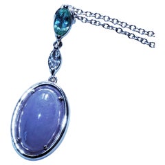 Zertifizierter Paraiba Turmalin Lavendel Jade Brilliant Halskette 5 ct 0,27 ct 0,11