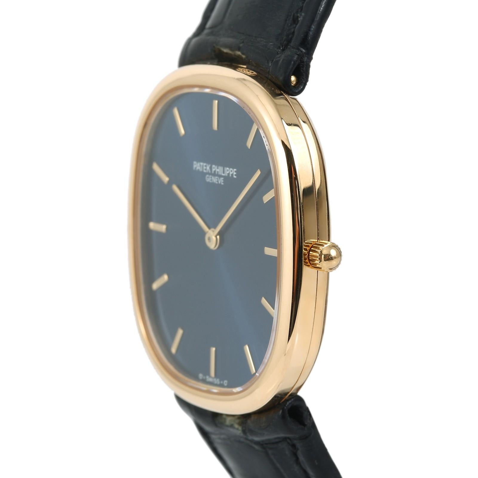 Certified Patek Philippe 3738/100J Men's Automatic Watch Blue Dial 18 Karat Gold 2