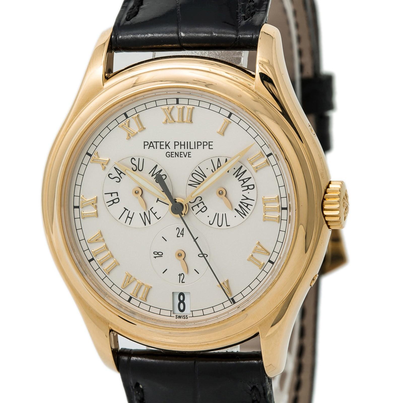 Certified: Patek Philippe Annual Calendar Mens Automatic Watch Cream Dial 18K YG 1