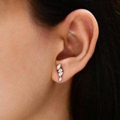 Certified Pear Cut Diamond Stud Earrings 18k White Gold