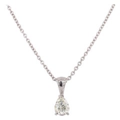Certified Pear Shaped Diamond Pendant Necklace