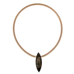 Certified Pink Gold Knitted Mesh Necklace with four interchangeable Clasps
