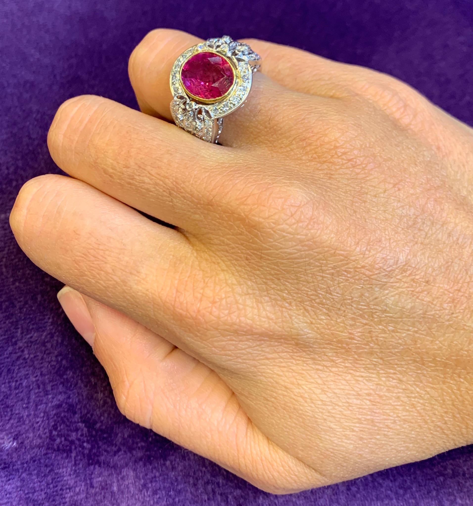 large pink sapphire ring