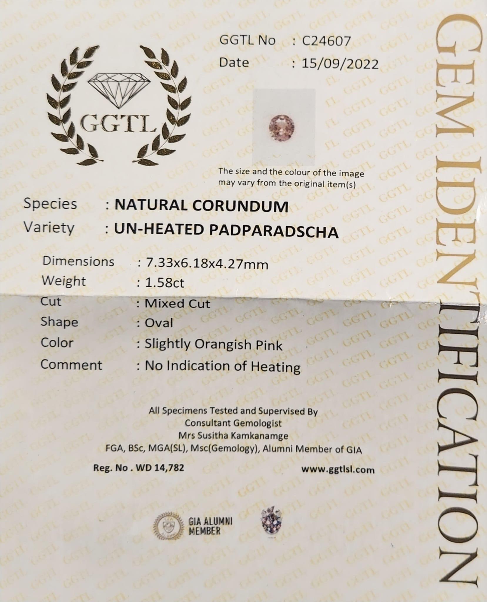 zertifizierter rosa Saphir unbehandelter Diamant-Halo-Ring 2,34 Karat 18 KT Weißgold (Ovalschliff) im Angebot