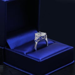 Certified Platinum Engagement Ring with 4.15 Ct of Total Diamond Weight