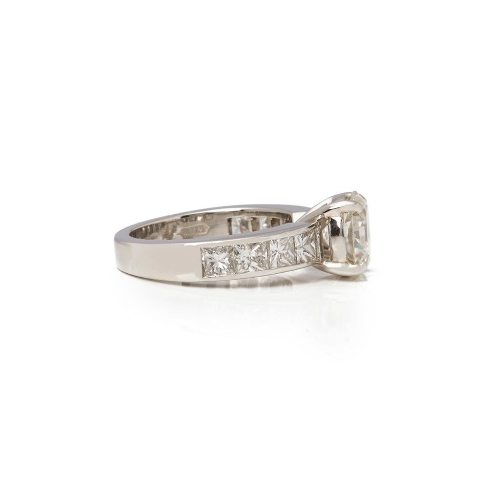 Round Cut Certified Platinum Round Brilliant Cut Diamond Engagement Ring