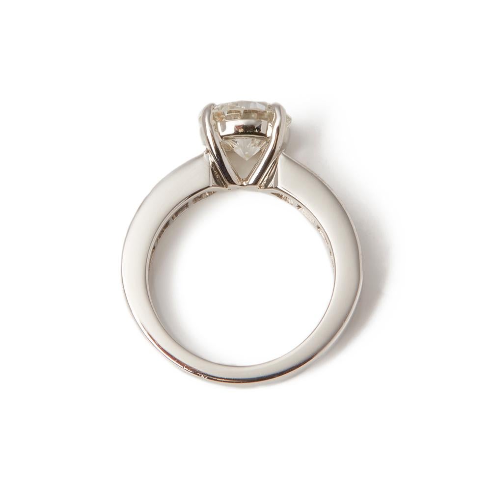 Women's Certified Platinum Round Brilliant Cut Diamond Engagement Ring