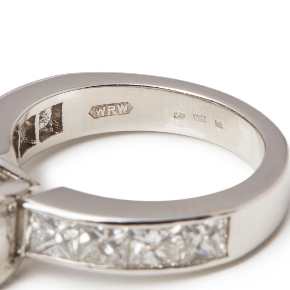 Certified Platinum Round Brilliant Cut Diamond Engagement Ring 2