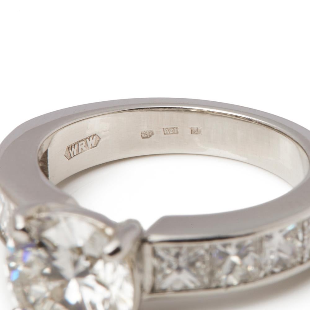 Certified Platinum Round Brilliant Cut Diamond Engagement Ring 3